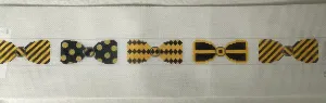 * CBK Needlepoint 335a Bow Ties Black and Gold Belt