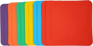 12inch Flat Square Spot Marker Multi-Color Exercise Kids Floor Playmat (12pcs)