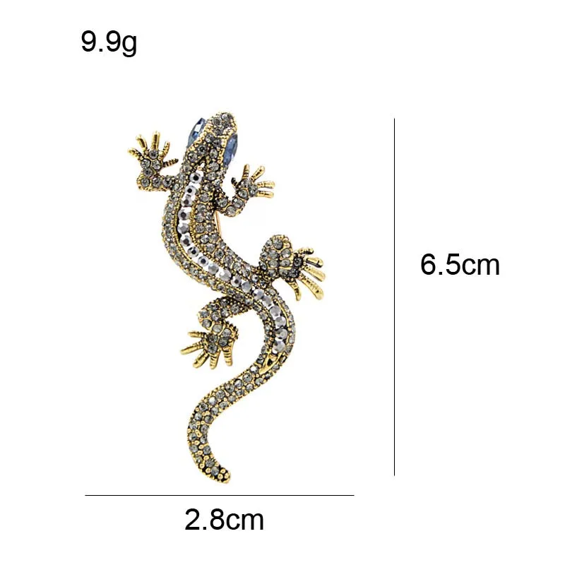 2 Colors Available Rhinestone Lizard Brooches