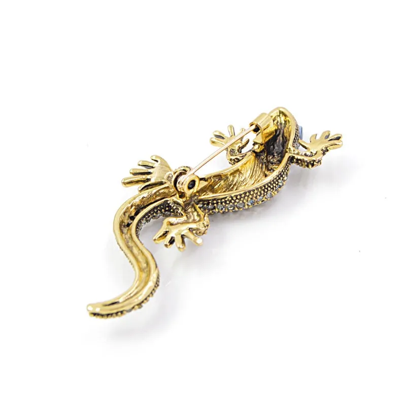 2 Colors Available Rhinestone Lizard Brooches