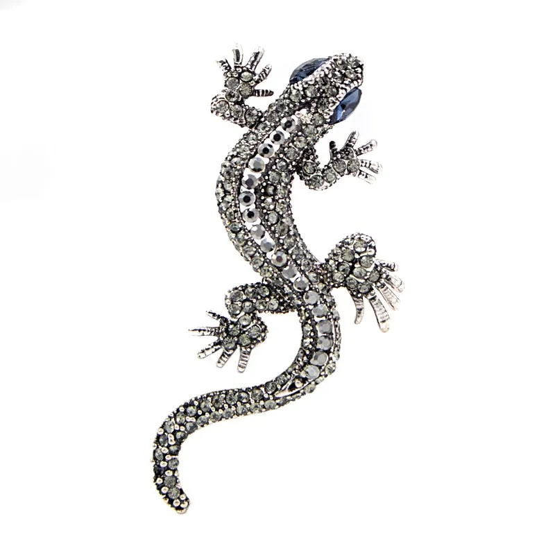2 Colors Available Rhinestone Lizard Brooches