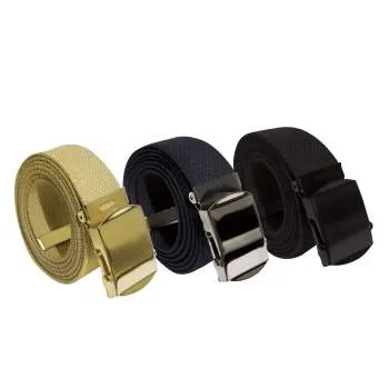 54 Inch Military Web Belts in 3 Pack