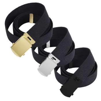 54 Inch Military Web Belts in 3 Pack