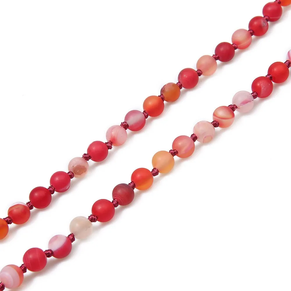 6mm Red Onyx Japamala Necklace Meditation Yoga Spirit Jewelry 108 Mala Beaded