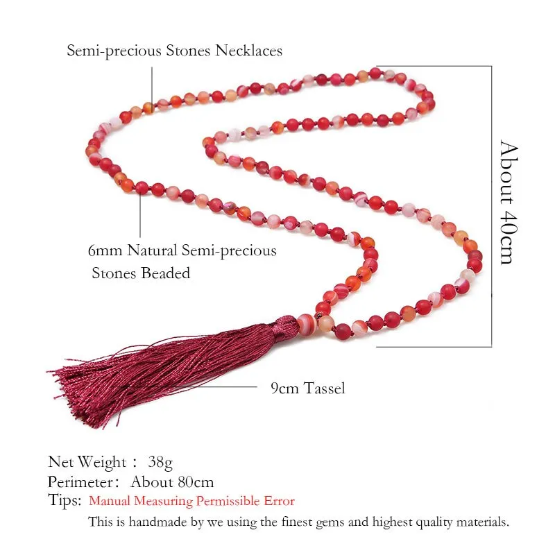 6mm Red Onyx Japamala Necklace Meditation Yoga Spirit Jewelry 108 Mala Beaded