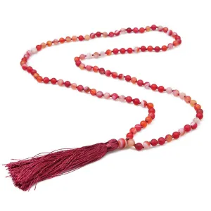 6mm Red Onyx Japamala Necklace Meditation Yoga Spirit Jewelry 108 Mala Beaded