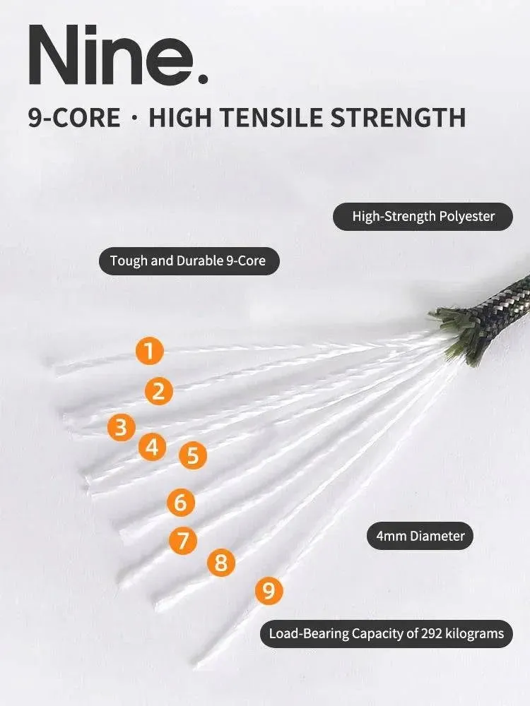 9 Cores 550 Paracord Cord 5 15 30 M Dia.4mm For Outdoor Camping Survival Lanyard Parachute Rope Hiking Tent Accessories