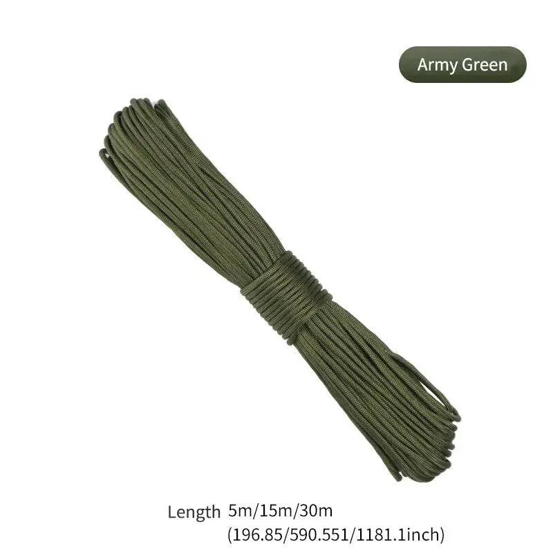 9 Cores 550 Paracord Cord 5 15 30 M Dia.4mm For Outdoor Camping Survival Lanyard Parachute Rope Hiking Tent Accessories