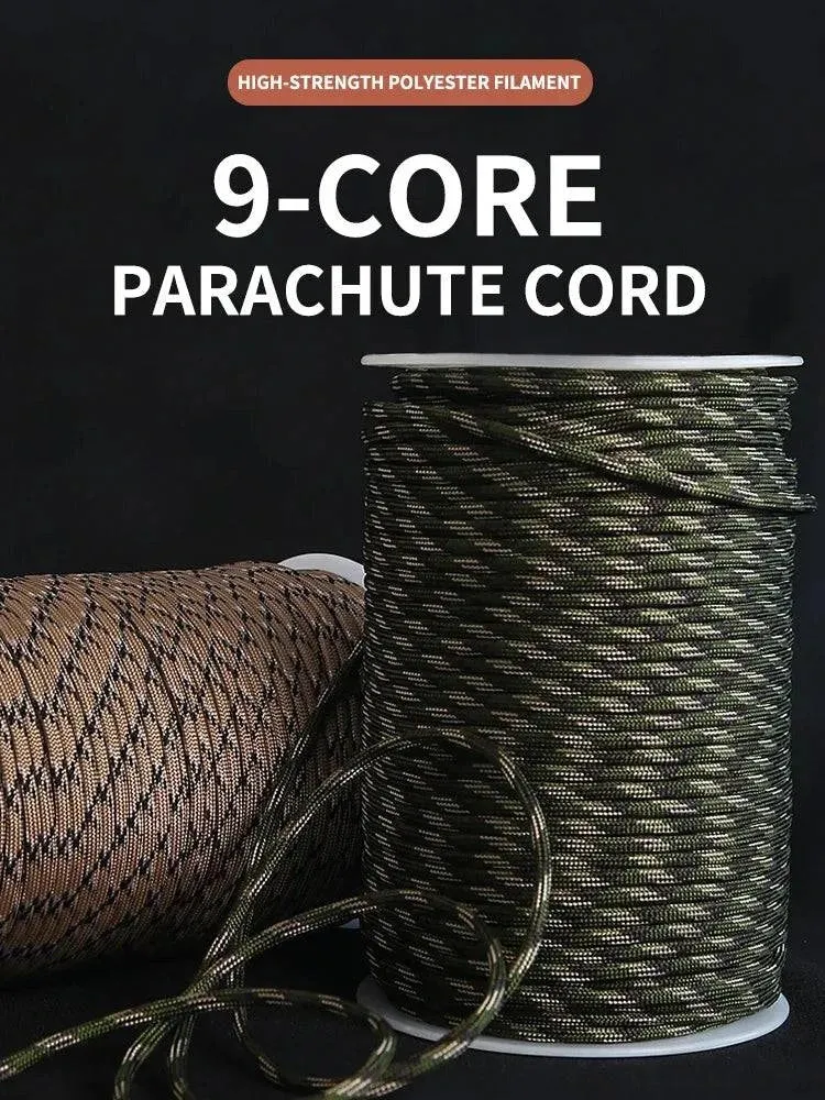 9 Cores 550 Paracord Cord 5 15 30 M Dia.4mm For Outdoor Camping Survival Lanyard Parachute Rope Hiking Tent Accessories