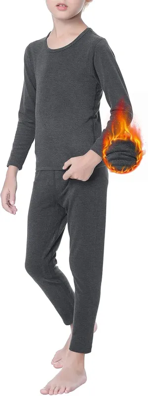 American Trends Kids Thermal Underwear Set Ultra Soft Kids Long Johns Sets Toddler Base Layer for Boys Girls