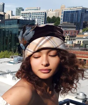Ana Cloche Hat Style - Wool Plaid in Daybreak