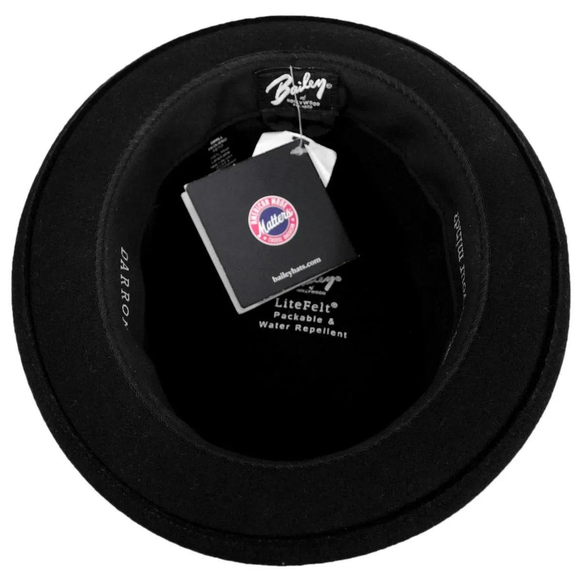 Bailey Darren Pork Pie Hat - Black