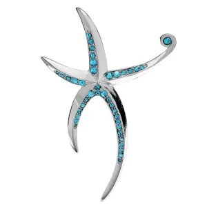 Beautiful Large Starfish Brooches For Women Rhinestone