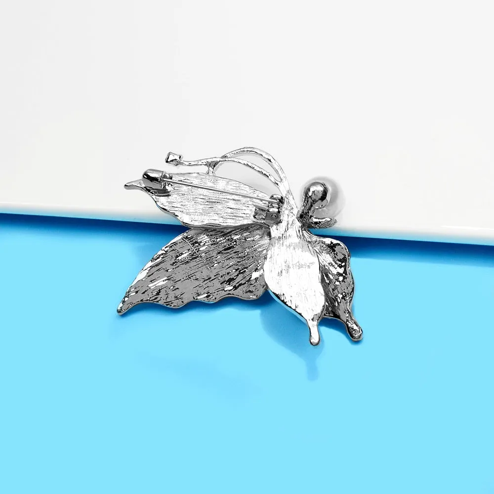 Beautiful Rhinestone Butterfly Brooches For Women Elegant Insect Pin Enamel Jewelry