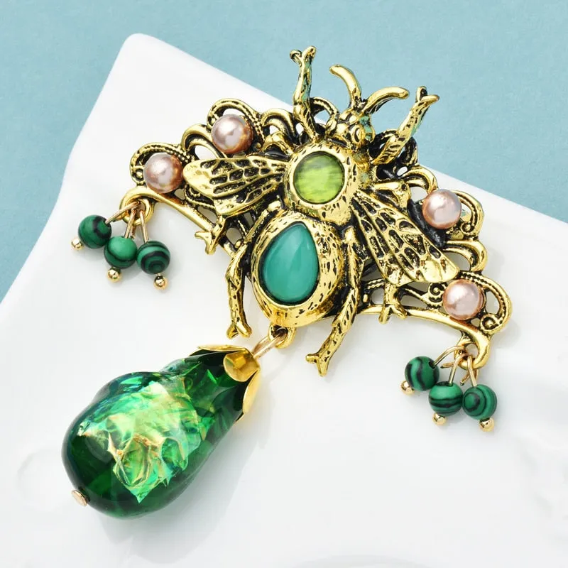 Beauty Waterdrop Brooches For Women Luxury Palace Style Flower Vintage Party Office Brooch