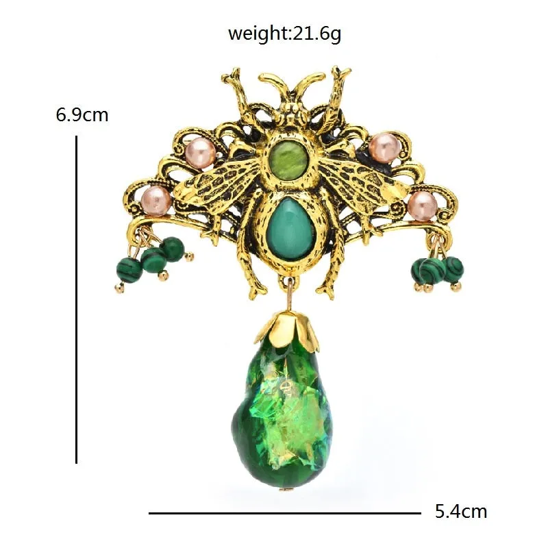 Beauty Waterdrop Brooches For Women Luxury Palace Style Flower Vintage Party Office Brooch
