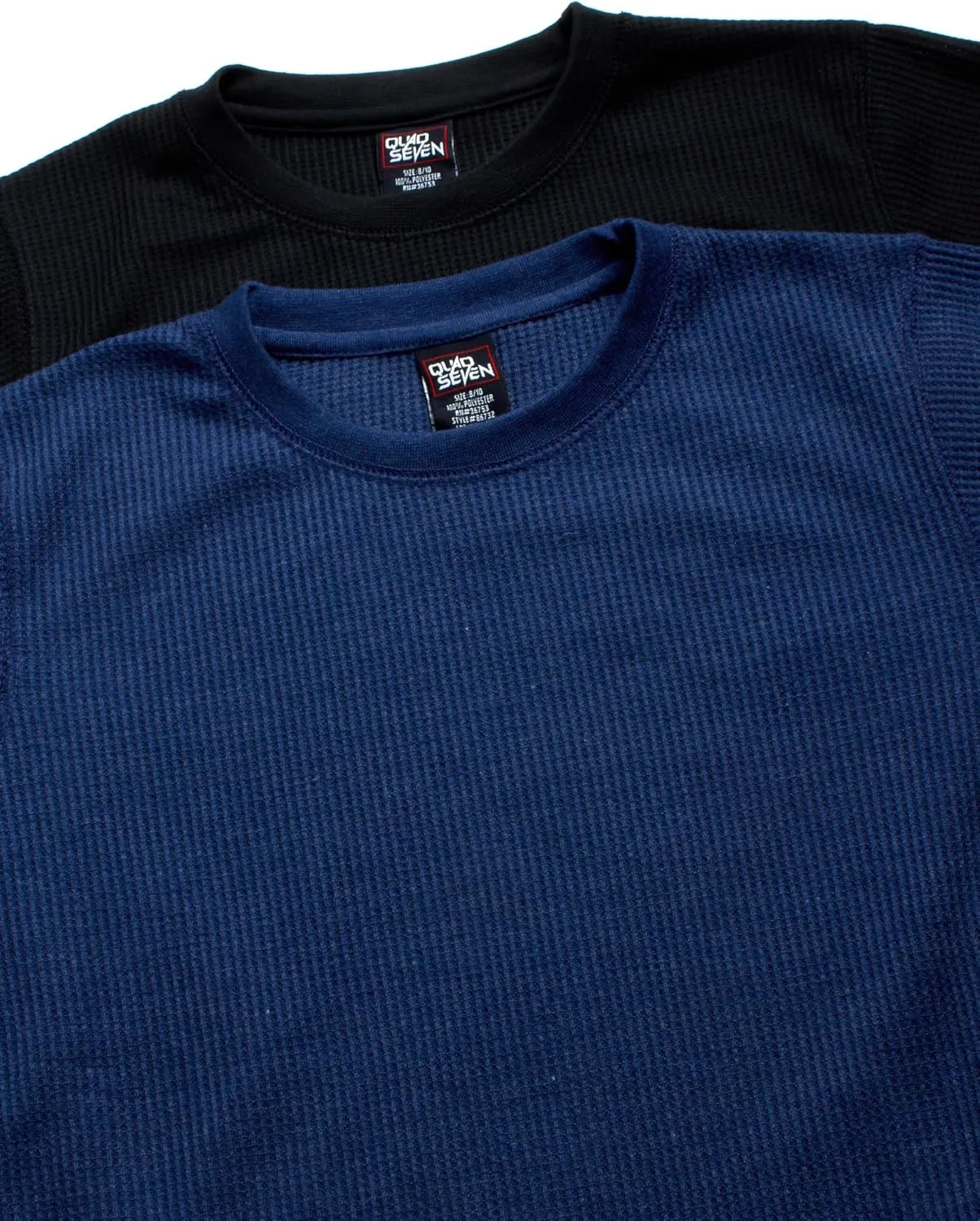 Boys' Shirt - 2 Pack Waffle Knit Long Sleeve Thermal Crewneck T-Shirt (8-18)