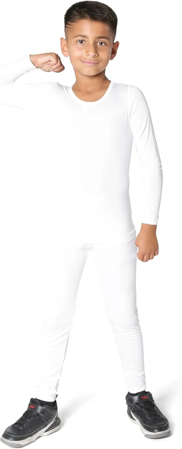 Boys Thermal Top and Bottom Underwear Set; Long Johns for Kids; Base Layer Set for Cold Weather; Microfleece Moisture Wicking