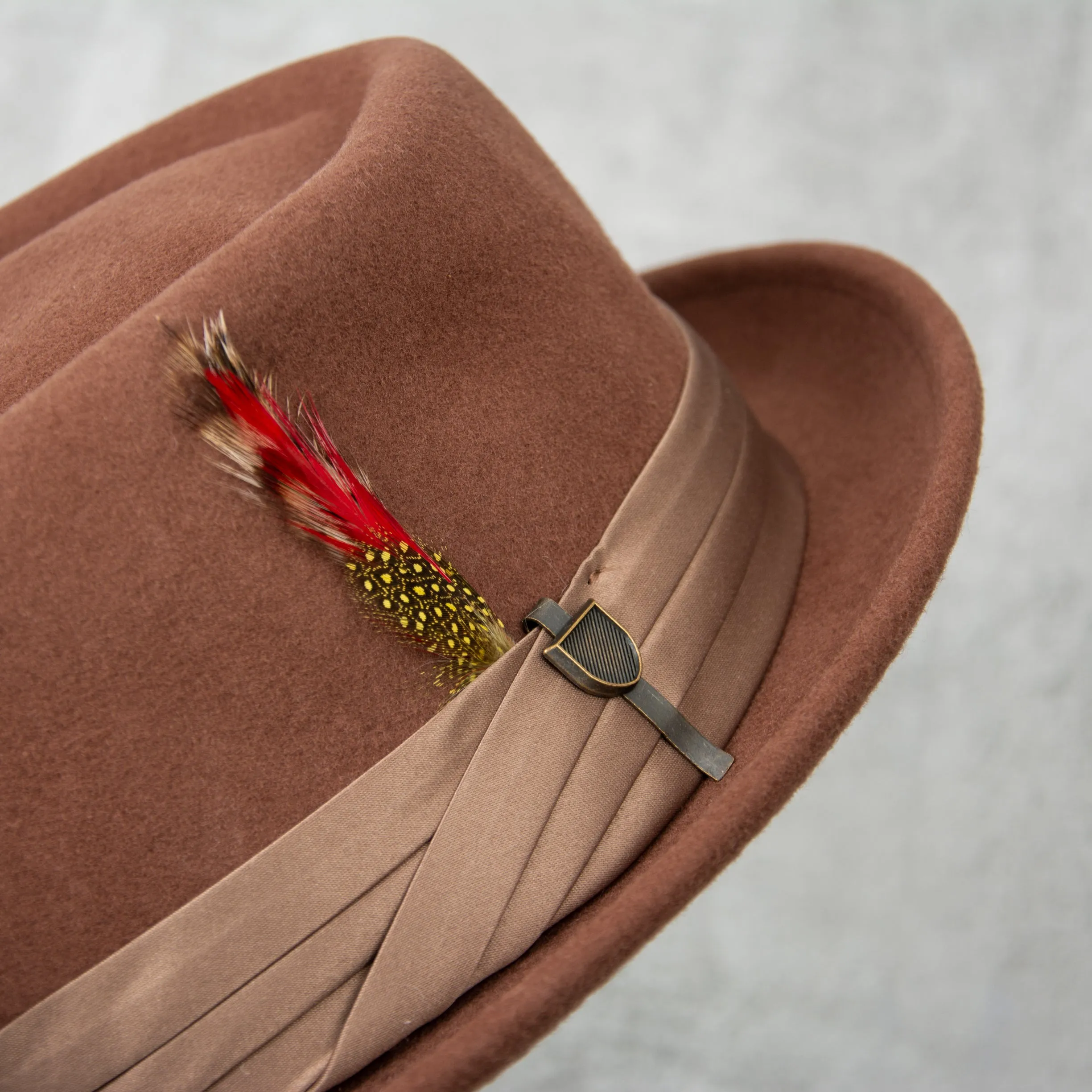 Brixton Stout Pork Pie Hat - Sepia / Bronze