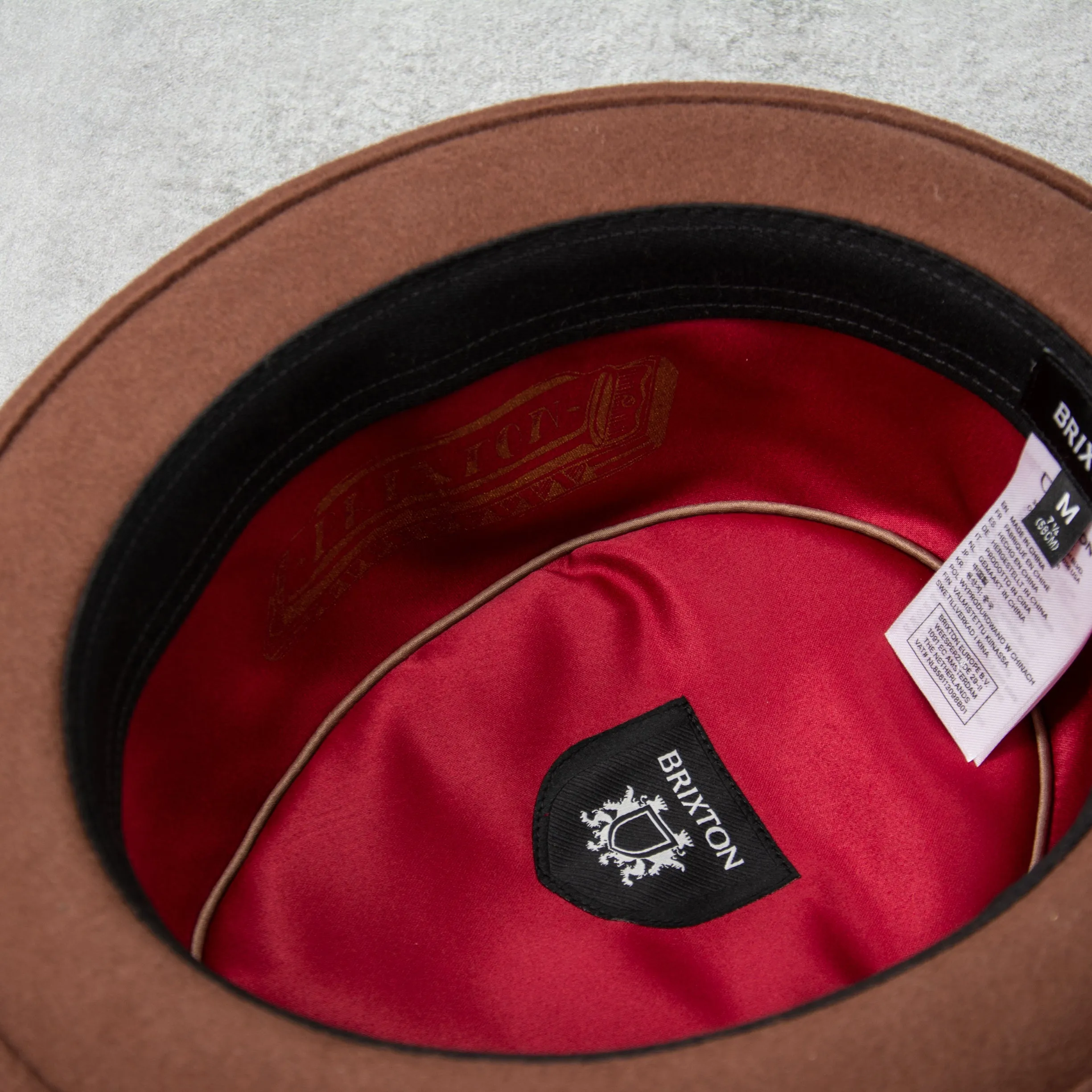 Brixton Stout Pork Pie Hat - Sepia / Bronze