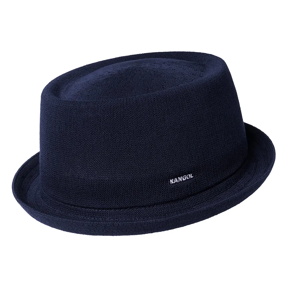 Chapeau Pork Pie en Bambou Mowbray bleu foncé KANGOL