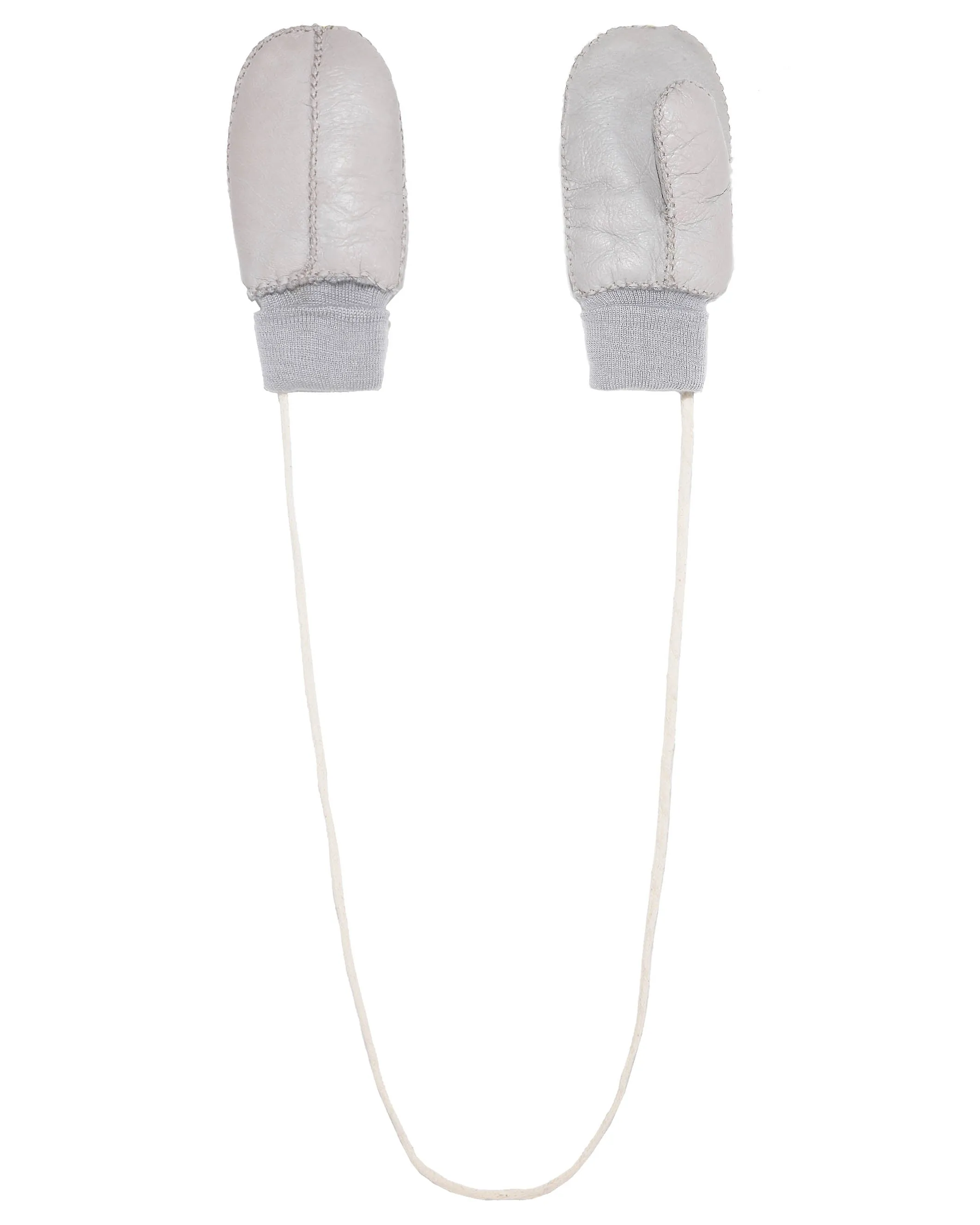 Children's Shearling Mittens with String