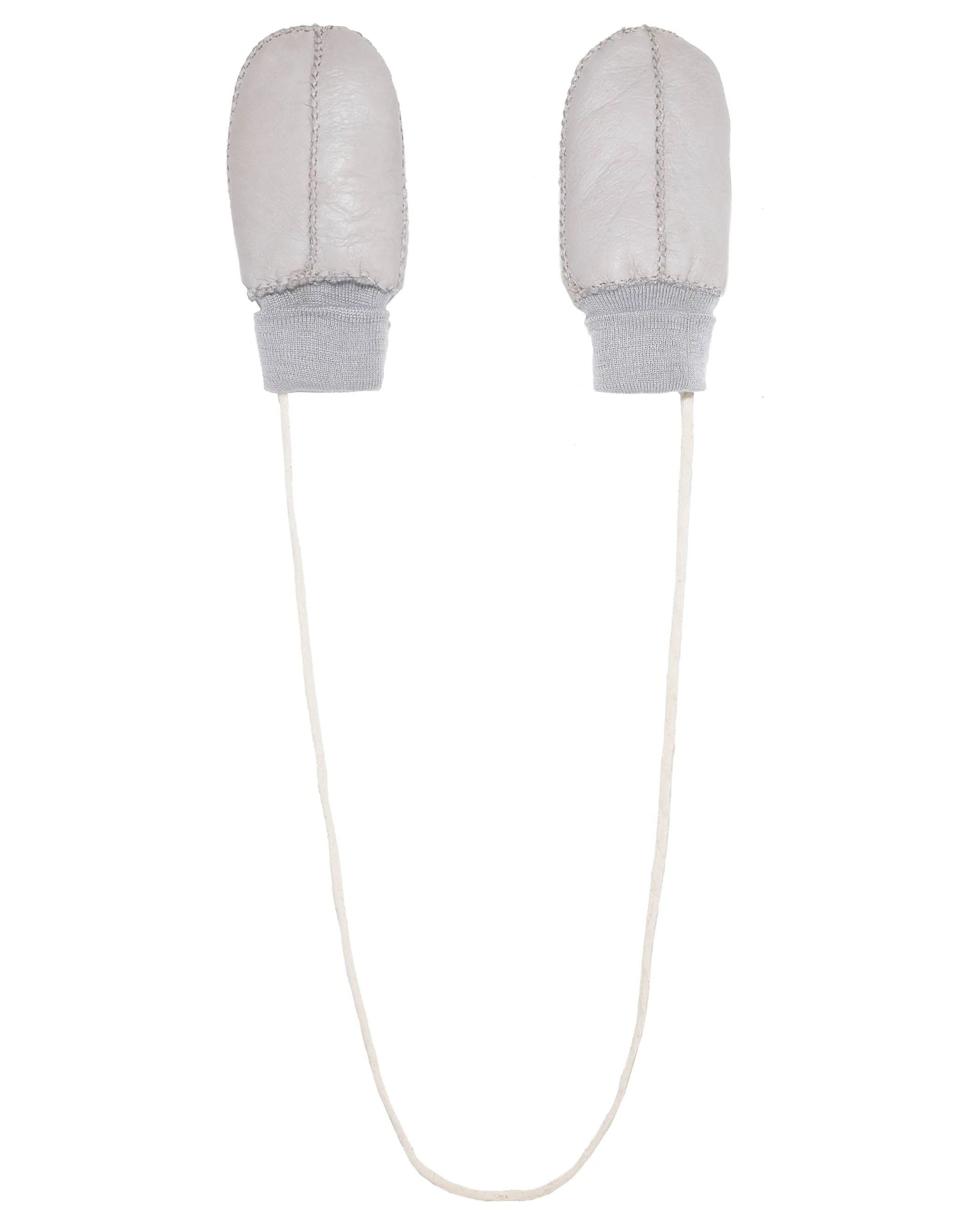 Children's Shearling Mittens with String