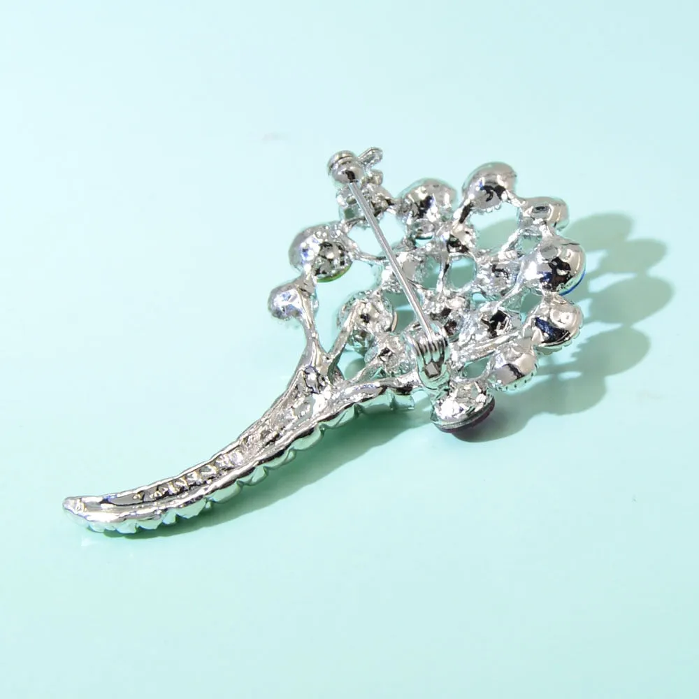 Colorful Rhinestone Flower Brooches For Women
