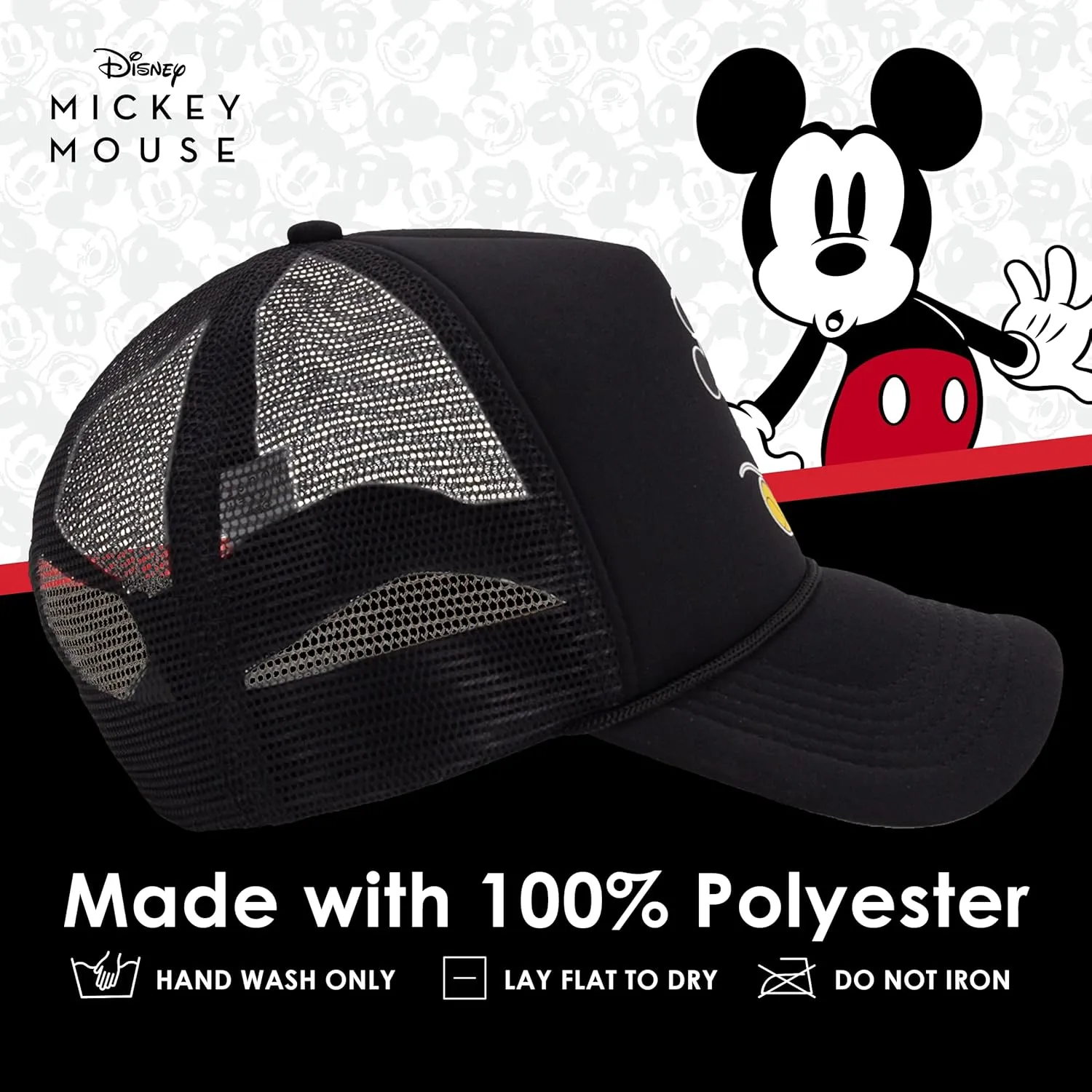 Concept One Disney Mickey Mouse Trucker Hat, Rainbow Pride Mesh Back Snapback Baseball Cap