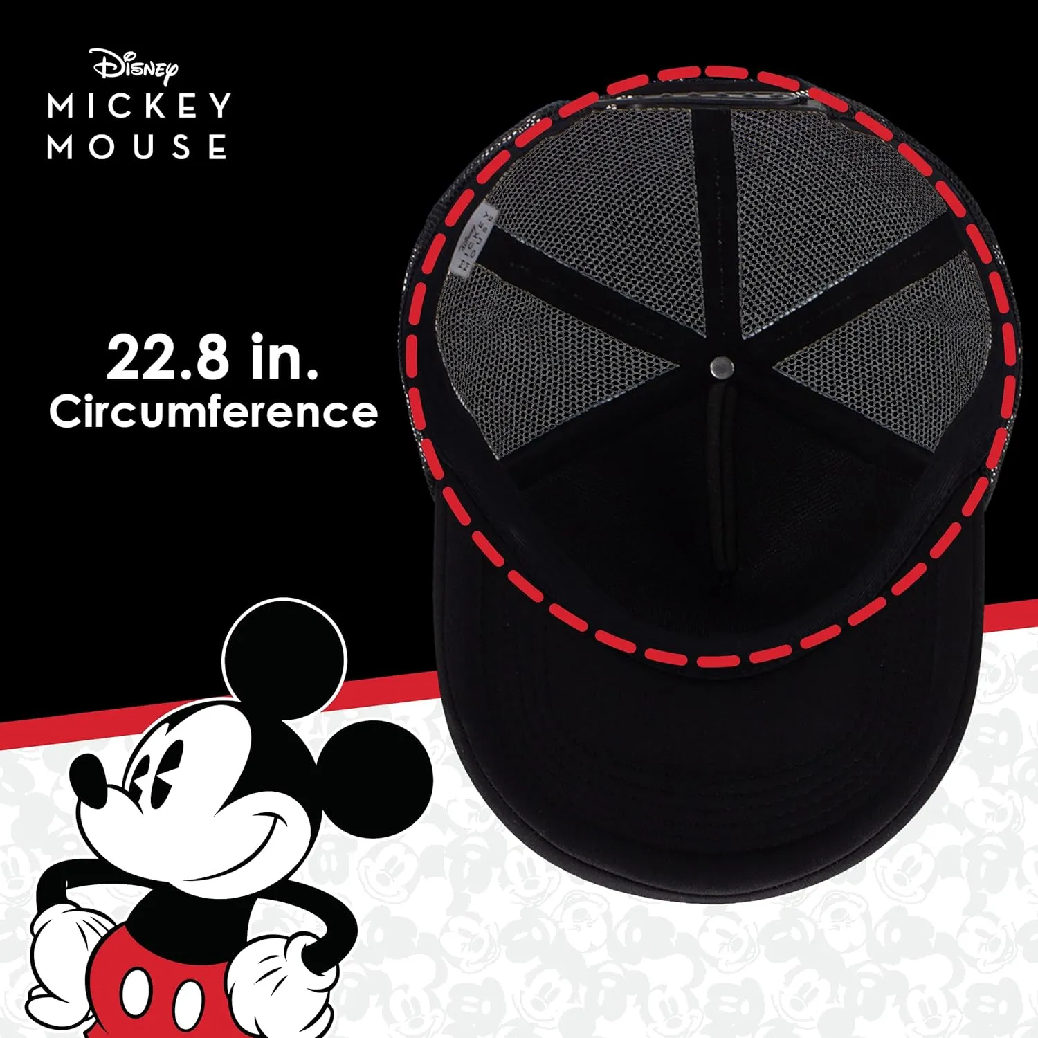 Concept One Disney Mickey Mouse Trucker Hat, Rainbow Pride Mesh Back Snapback Baseball Cap
