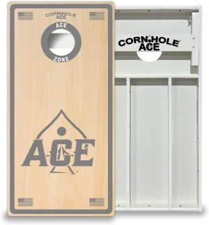 CornholeAce ACE Zone All Weather Pro Cornhole Board Set, Waterproof 4x2 Regulation Size, Made in USA, Triple Wide Legs, 3/4" PVC, Official Pro Tournament Boards, Rain Proof & Outdoor-Ready (2 Boards)