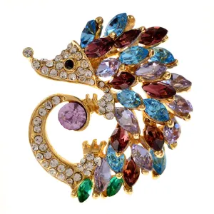 Cute Hedgehog Brooch Fashion Rhinestone Brooches For Women