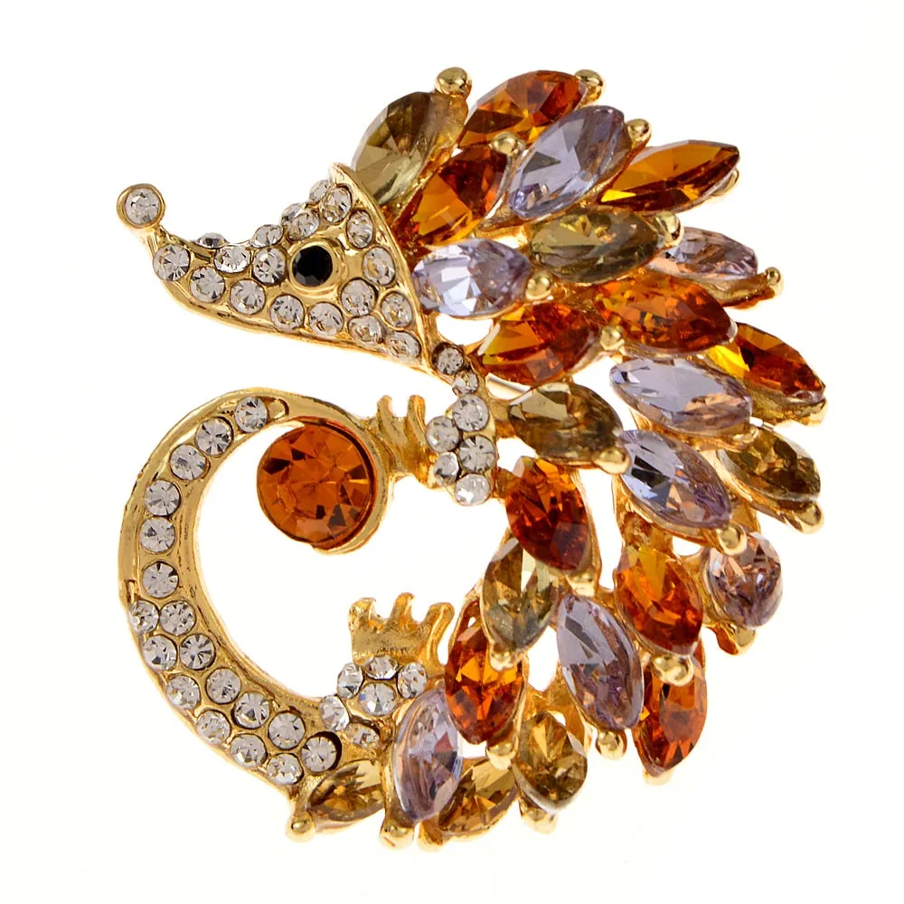 Cute Hedgehog Brooch Fashion Rhinestone Brooches For Women