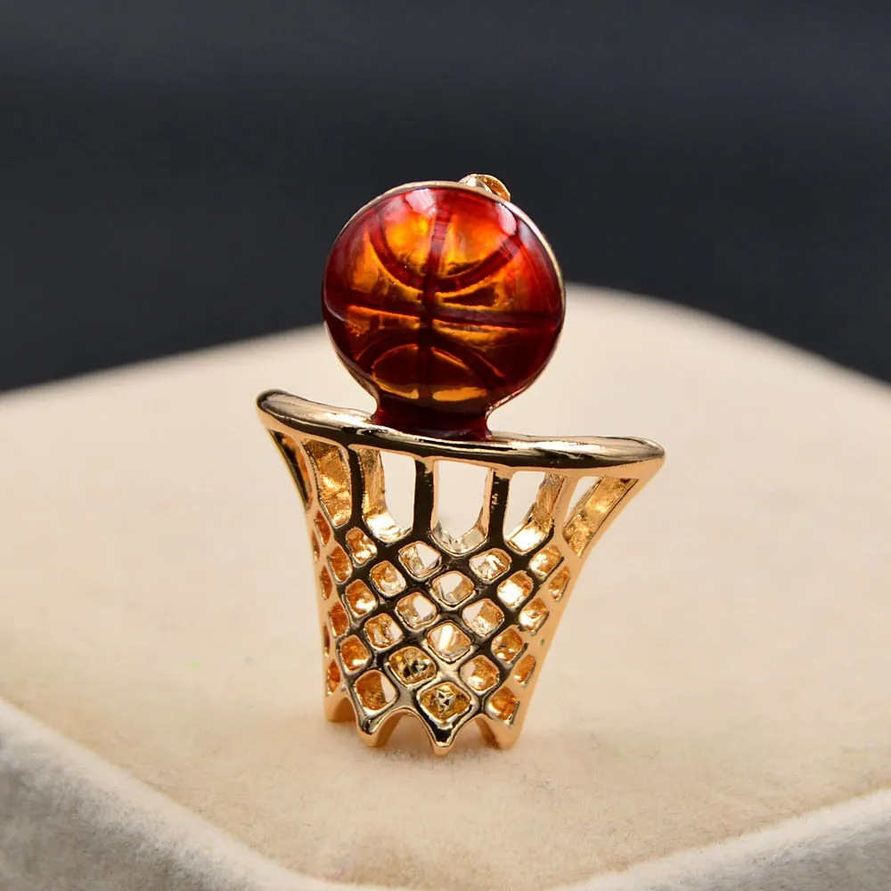 Enamel Basketball Brooch Unisex Women And Men