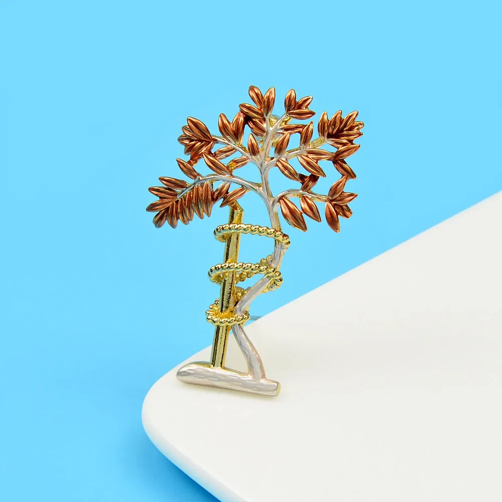 Enamel Beautiful Gardening Tree Brooches For Women