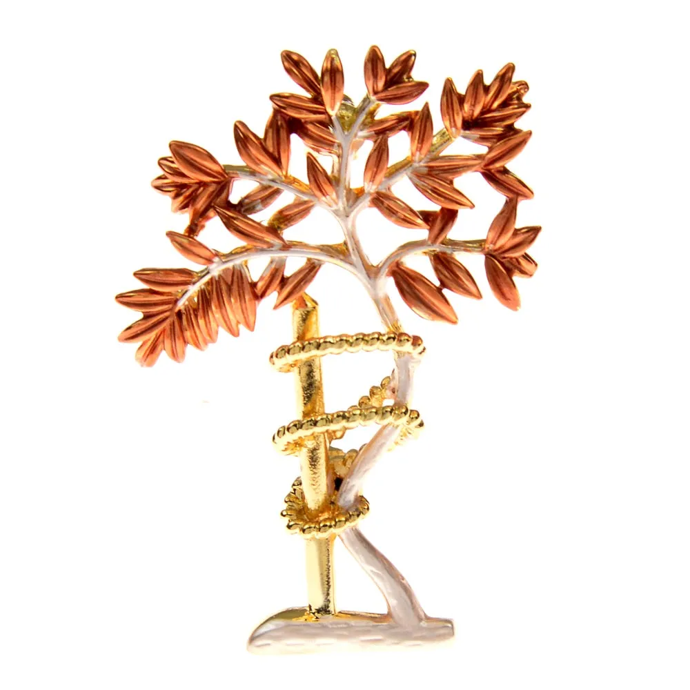 Enamel Beautiful Gardening Tree Brooches For Women