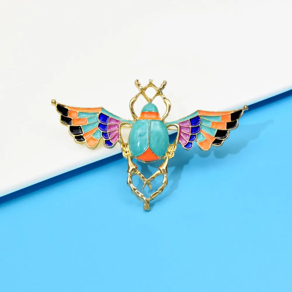 Enamel Beetle Brooches For Women Insect Pin Fashion Bug Designaccessories