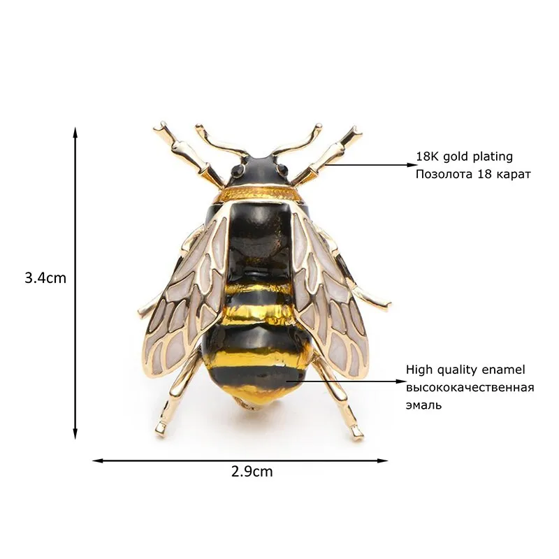 Enamel Bumblebee Brooches Men Women