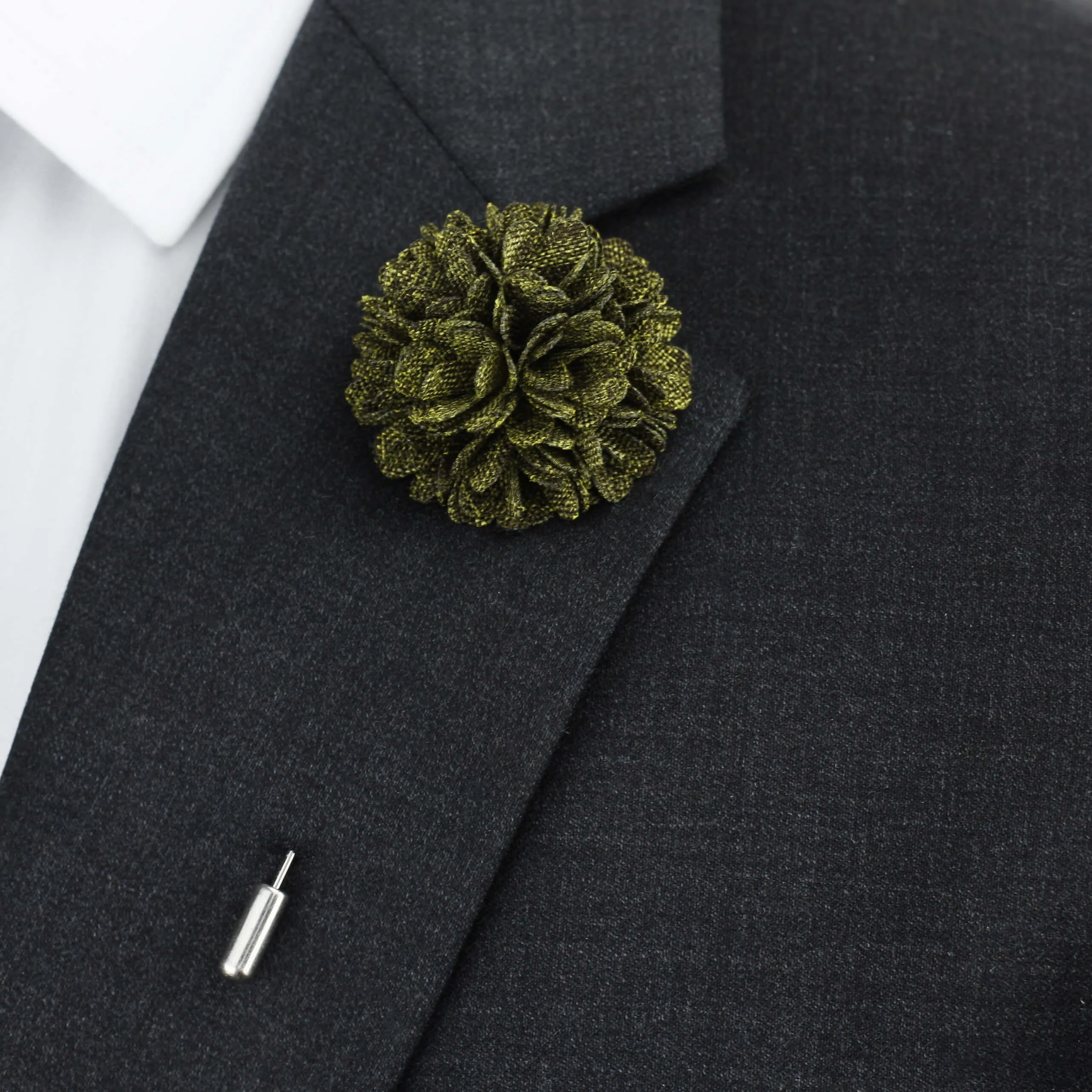 Flower Bunch Lapel Pin, Forest Green