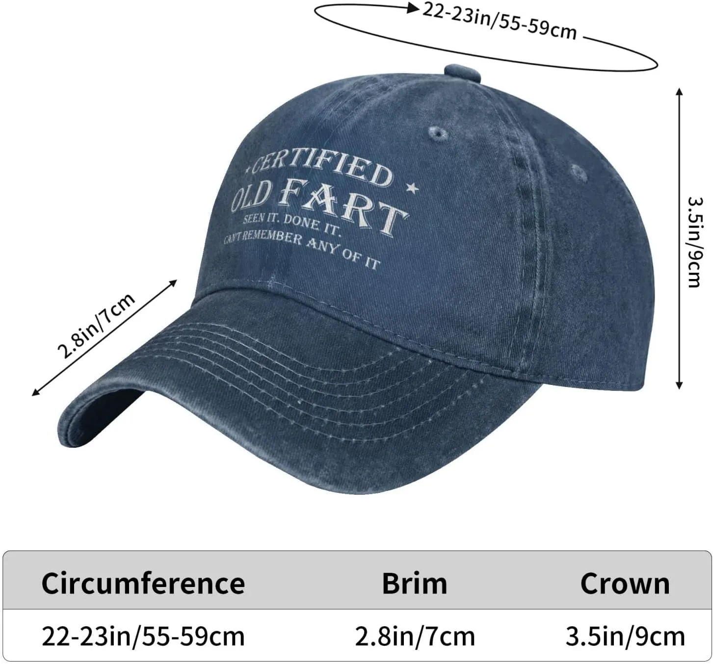 Funny Hat Certified Old Fart Hat for Men Baseball Hats Graphic Cap