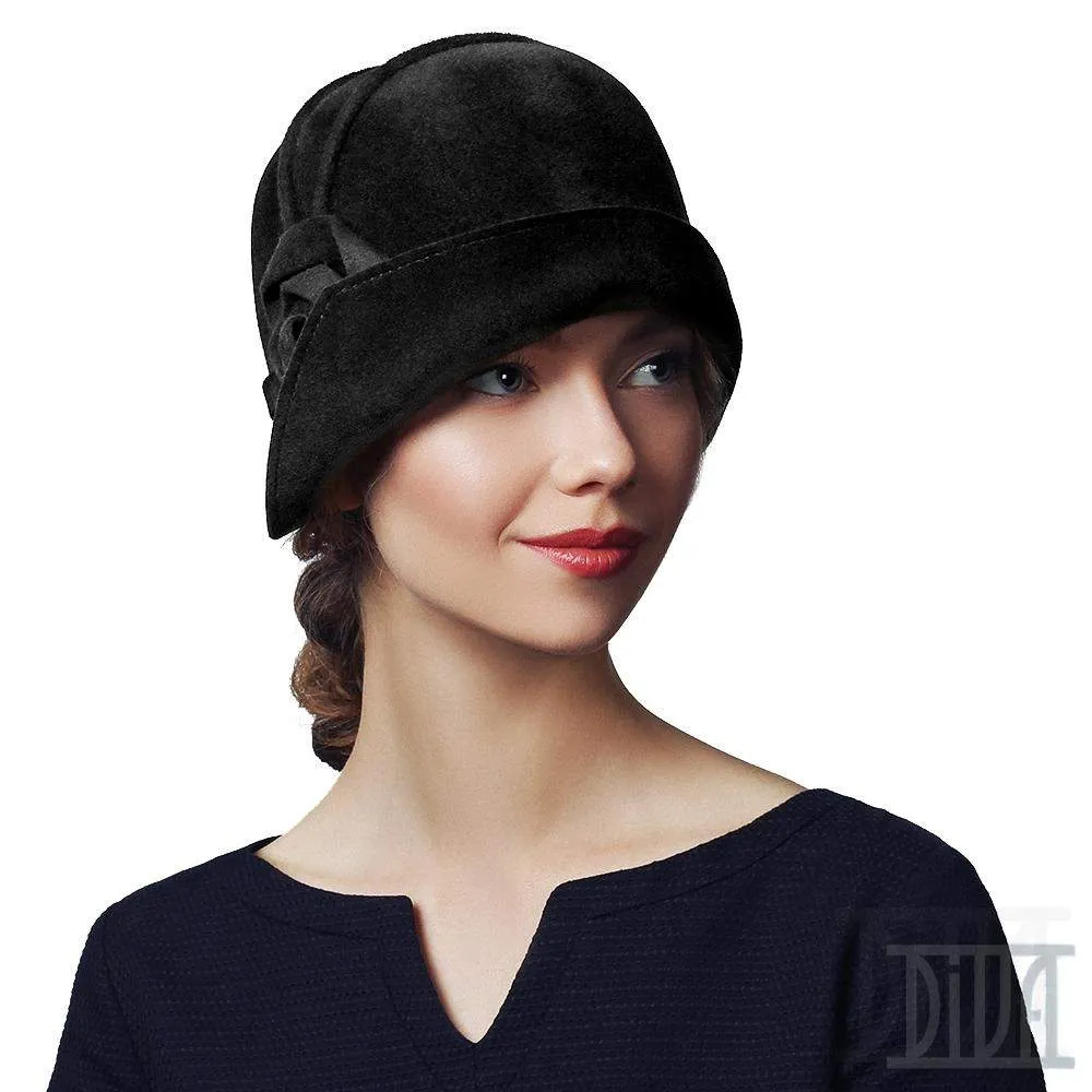 Fur felt velour cloche