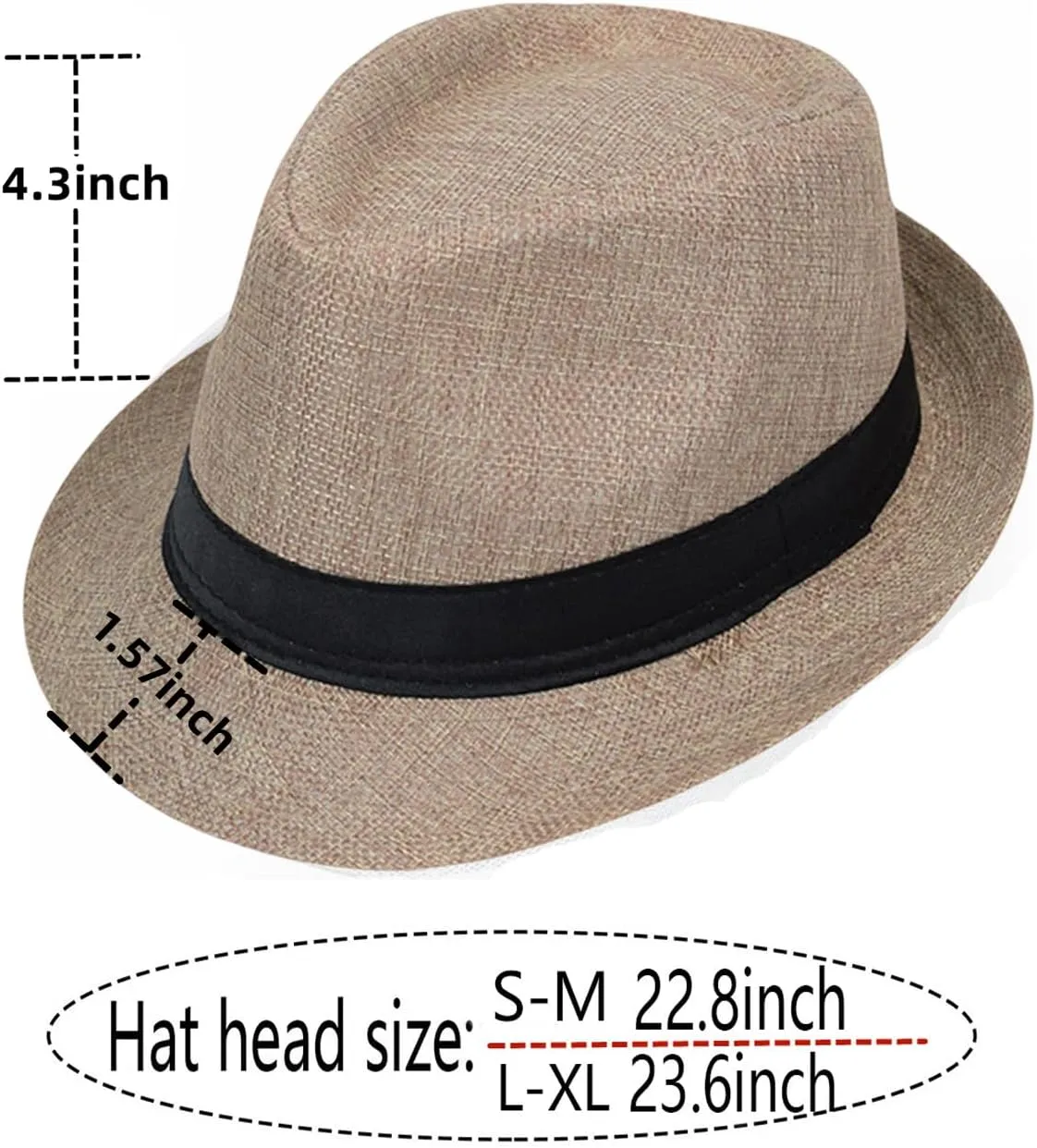 Giroir Fedora Hats for Men Women Short Brim Unisex Summer Beach Style 1920s Party Accessories