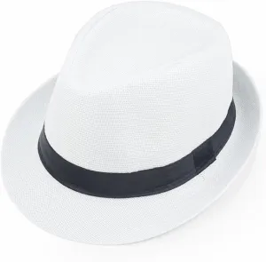 Giroir Fedora Hats for Men Women Short Brim Unisex Summer Beach Style 1920s Party Accessories