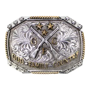God. Family. Country. Buckle