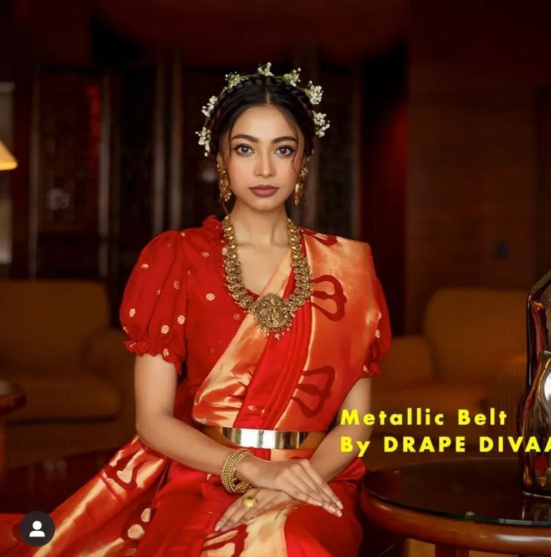Golden Metallic Saree Belt