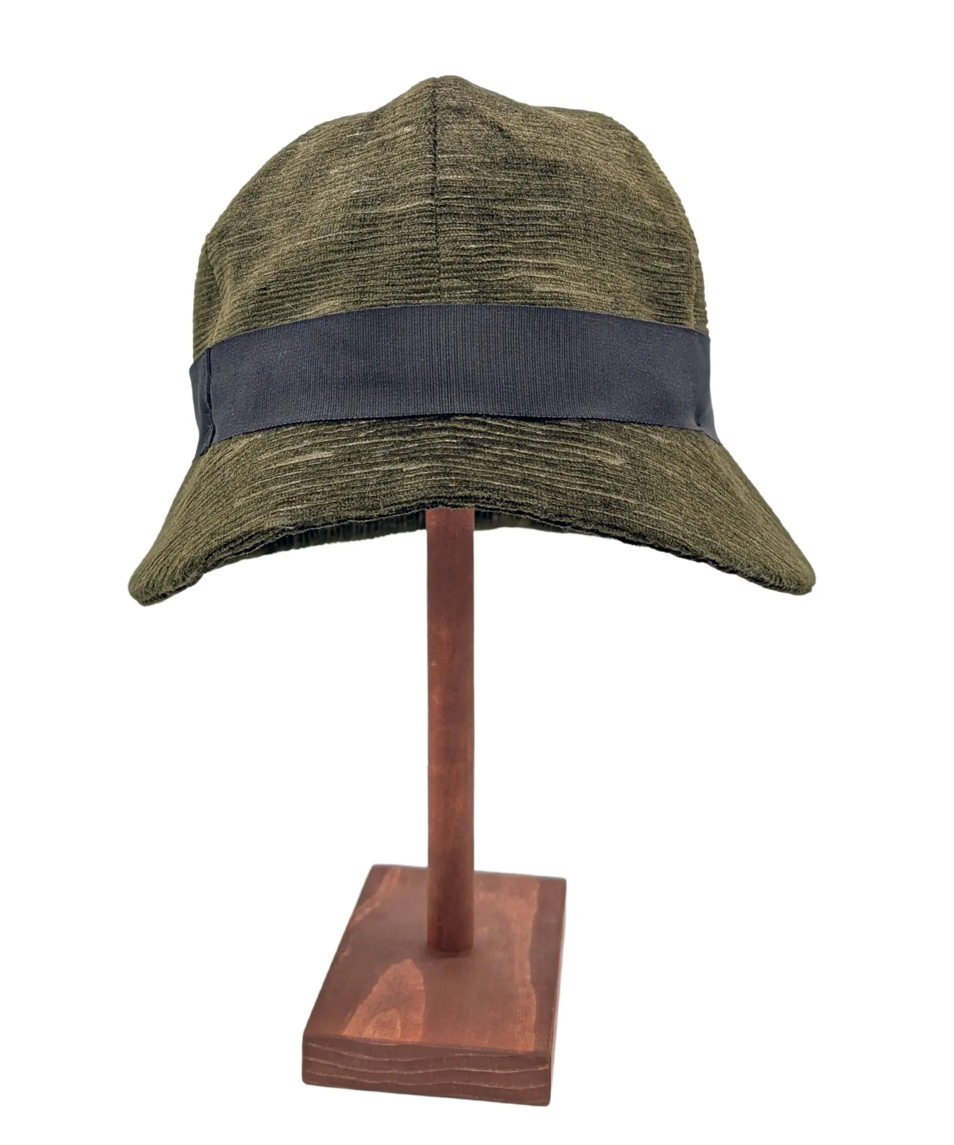 Grace Cloche Style Hat - Cohen in Olive Upholstery