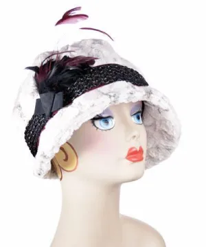 Grace Cloche Style Hat - Luxury Faux Fur in Winters Frost (Hat Only or with Band)