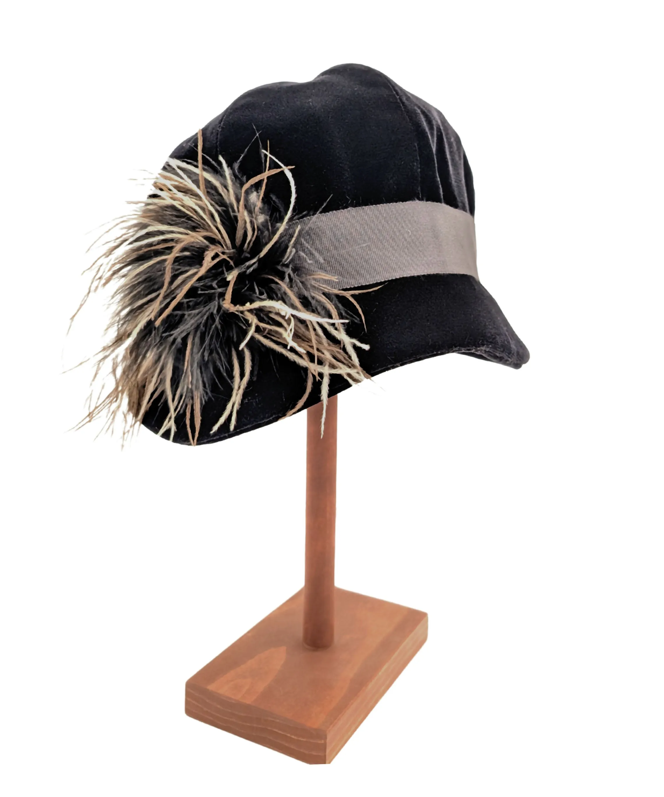 Grace Cloche Style Hat - Velvet in Black