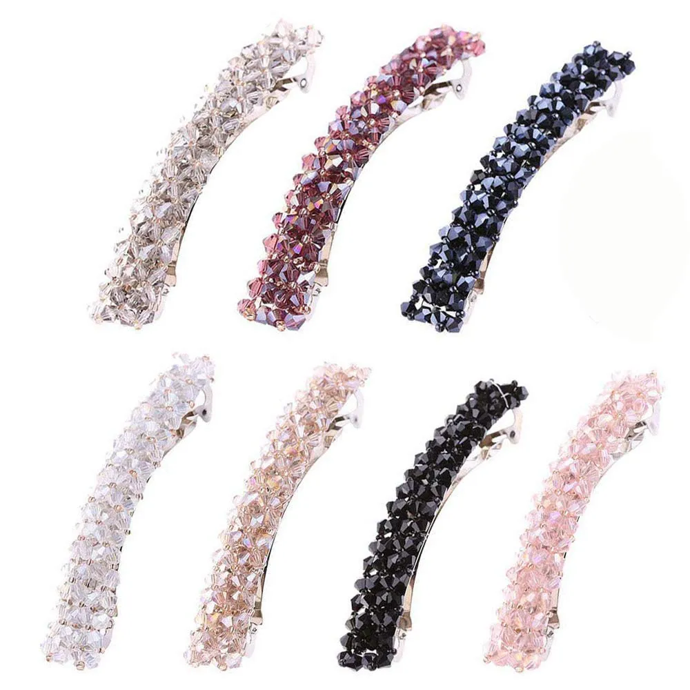 Hair Barrettes Hair Clips Crystal Rhinestone Hair Pins French Design Bridal Fashion for Women Teens Girls Hair Styling