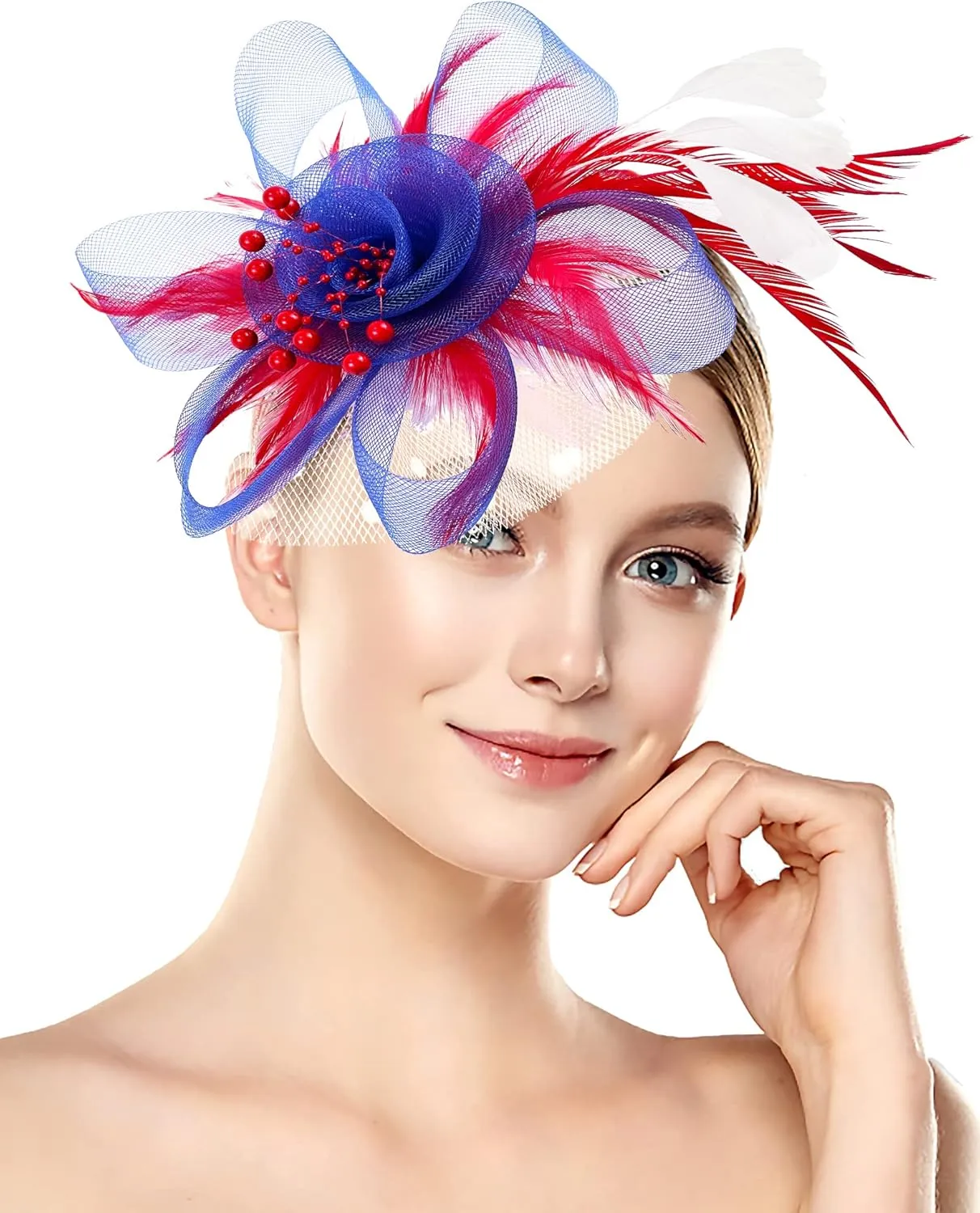 Halloween Fascinators Hat for Women Tea Party Feather Headband Mardi Gras Cocktail Hat Weddings